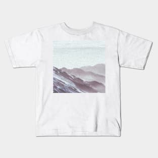 Blue Grey Mountains Oil Effects 3 Kids T-Shirt